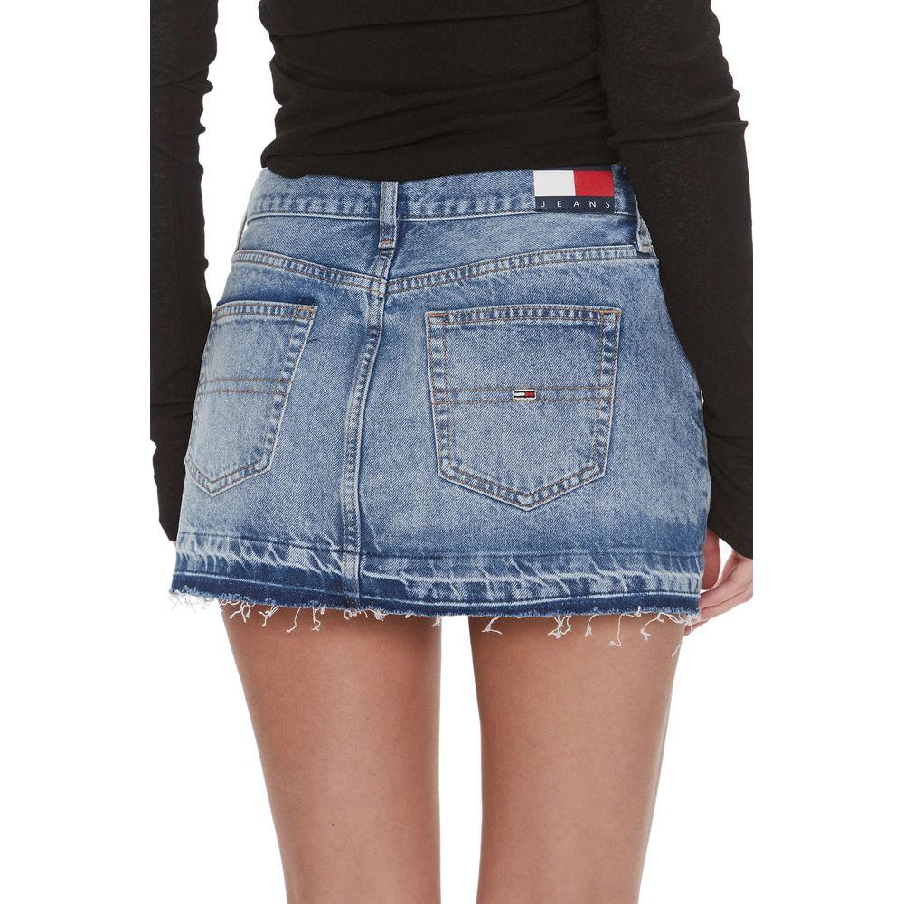 Tommy Hilfiger Jeans Blue Recycled Cotton Skirt Tommy Hilfiger Jeans Dark Slate Gray