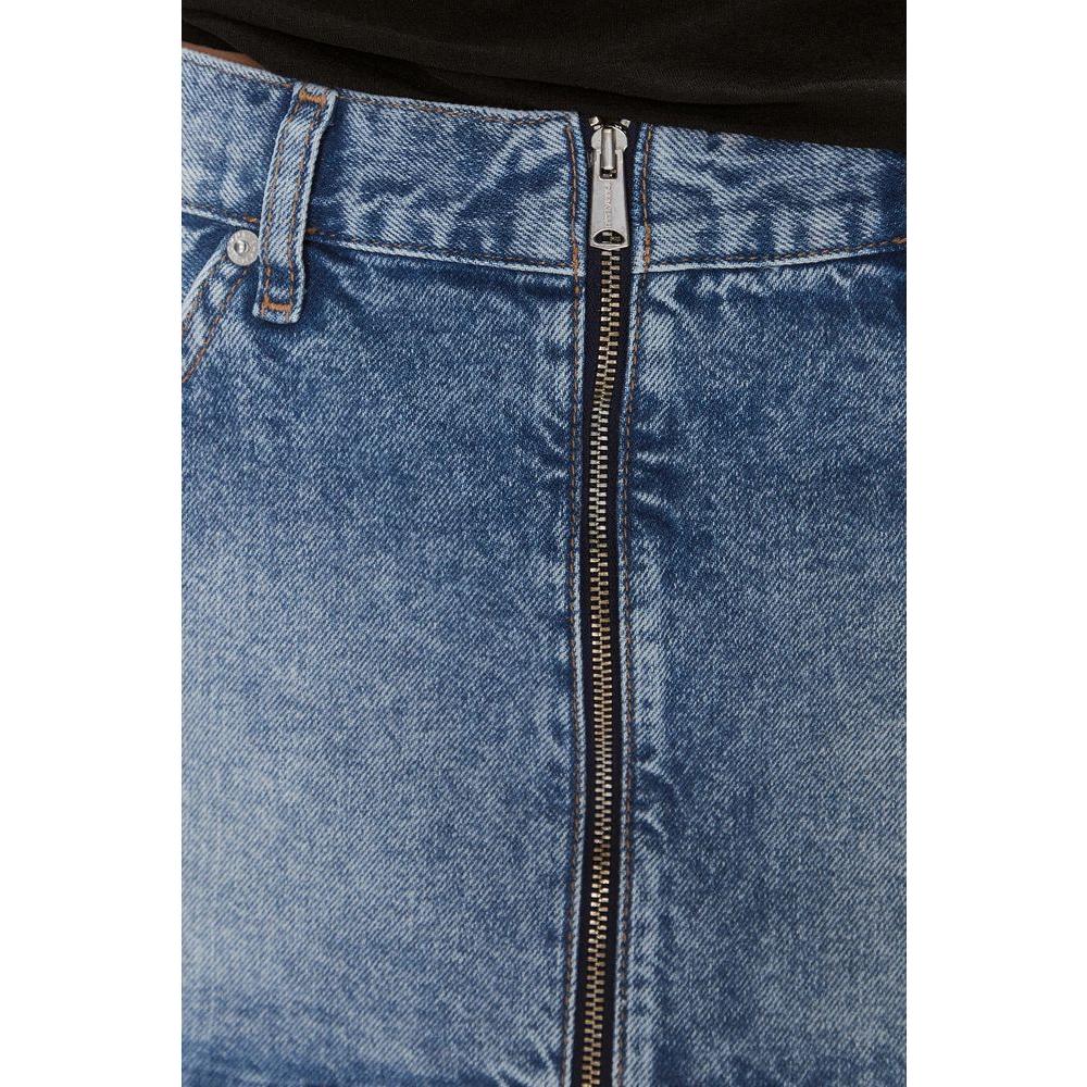 Tommy Hilfiger Jeans Blue Recycled Cotton Skirt Tommy Hilfiger Jeans Dim Gray