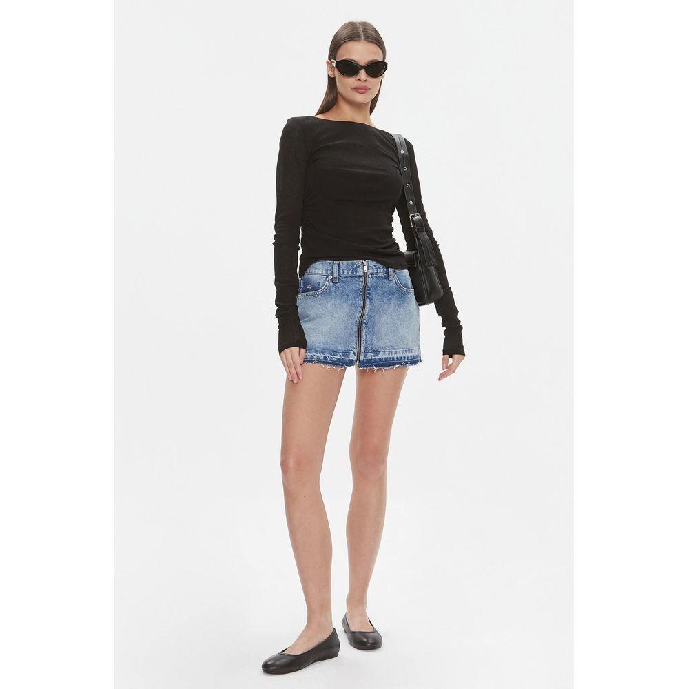 Tommy Hilfiger Jeans Blue Recycled Cotton Skirt Tommy Hilfiger Jeans White Smoke