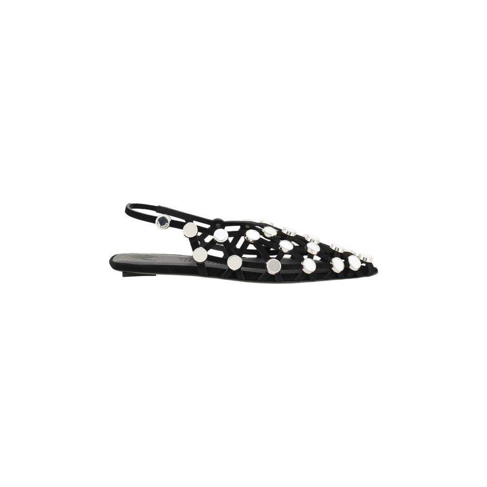 The Attico Grid Ballerinas The Attico Light Gray