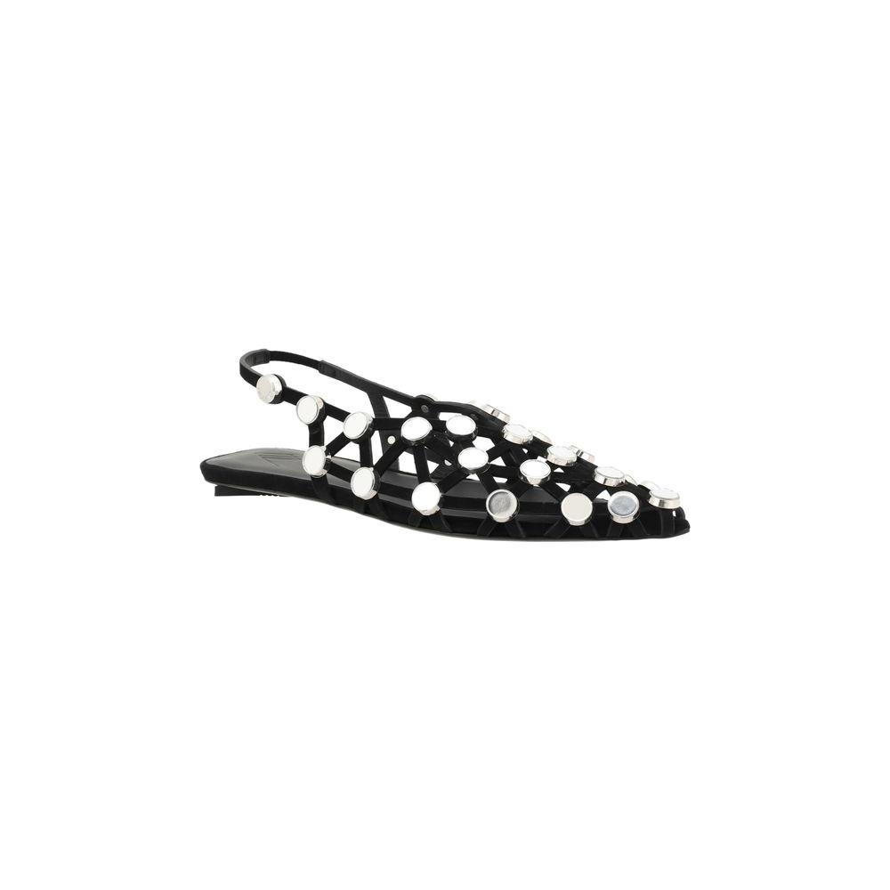 The Attico Grid Ballerinas The Attico Light Gray