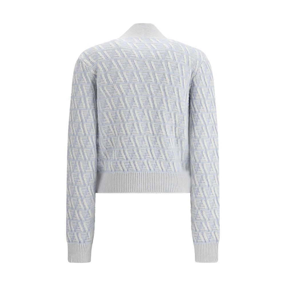 Fendi Silk Cardigan Fendi Light Gray