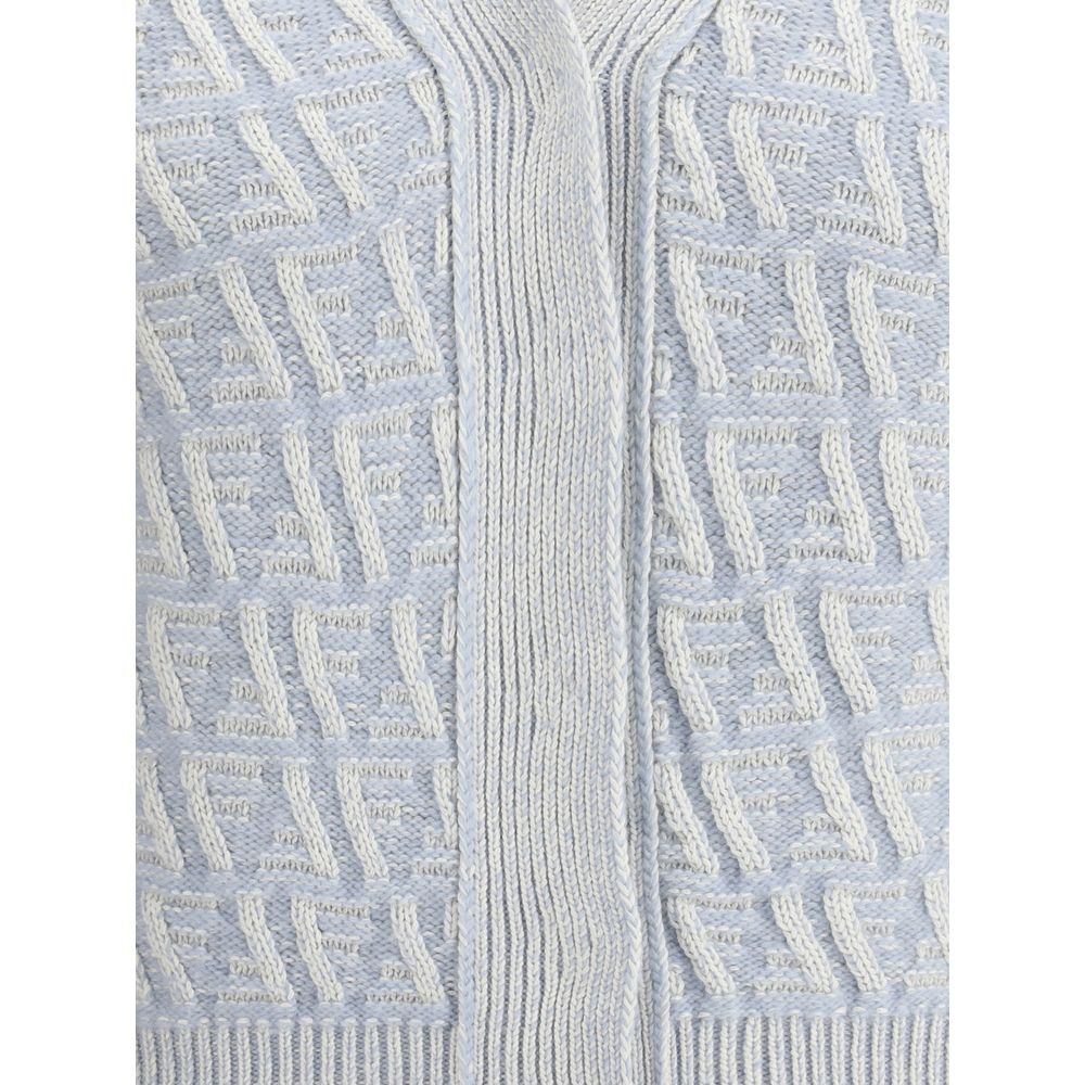 Fendi Silk Cardigan Fendi Light Gray