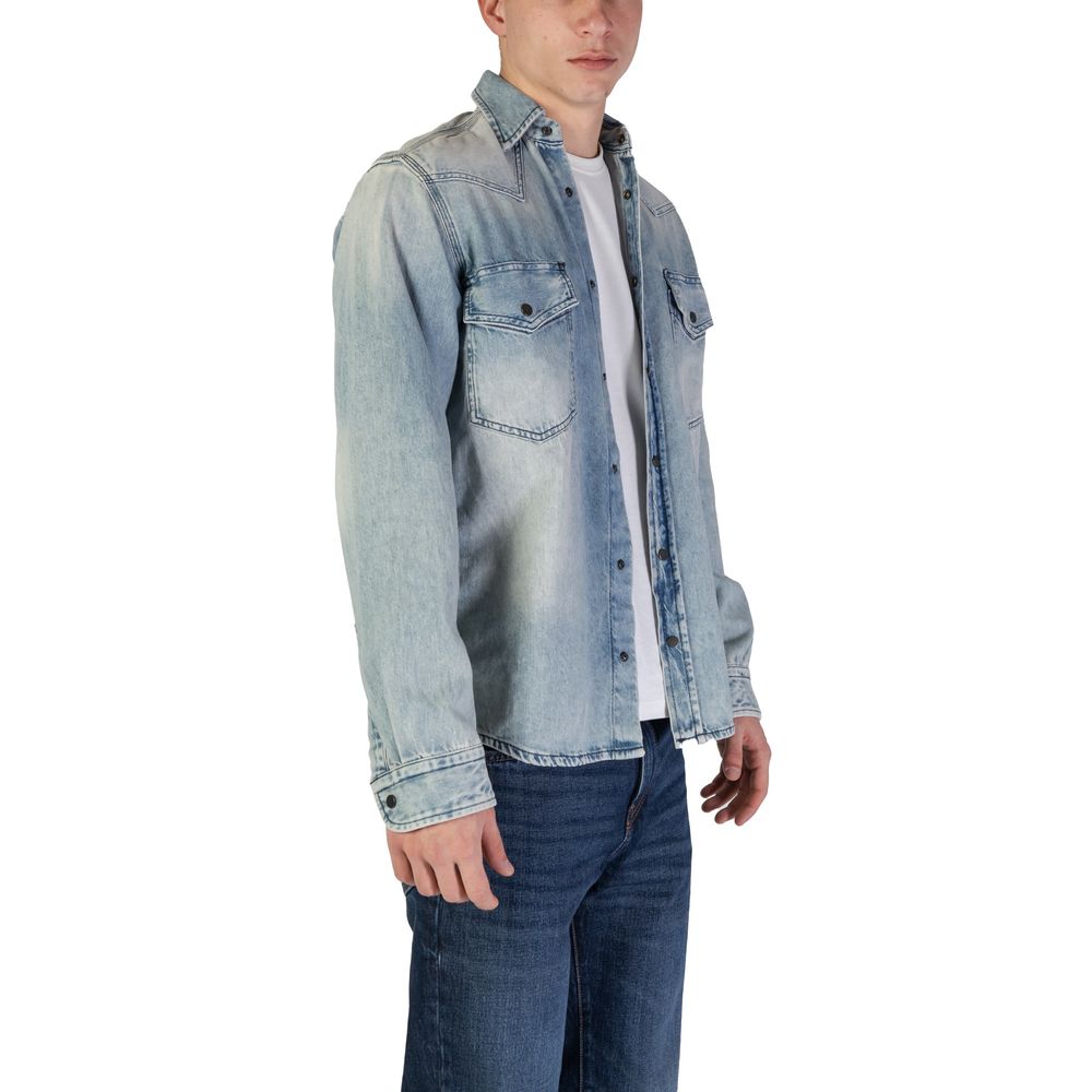 Hugo Boss Light Blue Cotton Shirt Hugo Boss Dark Gray