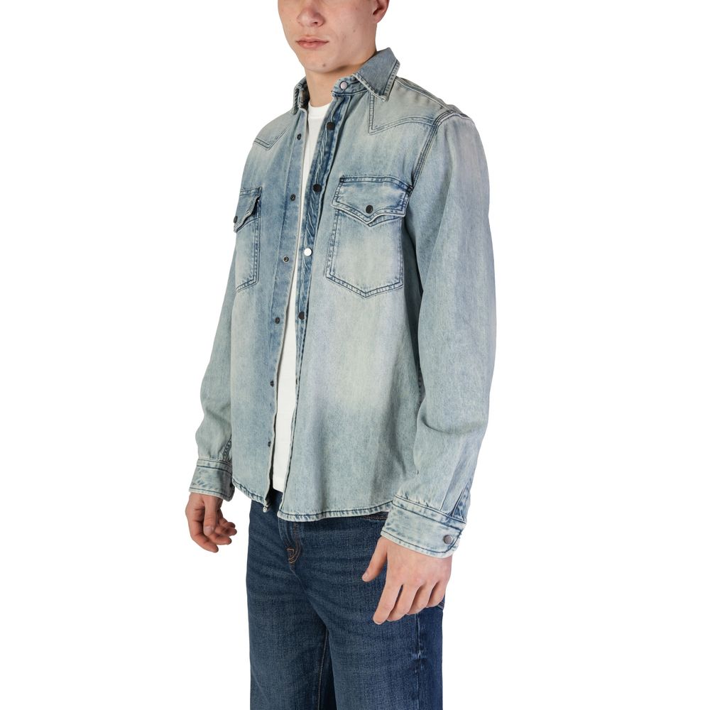 Hugo Boss Light Blue Cotton Shirt Hugo Boss Dark Gray