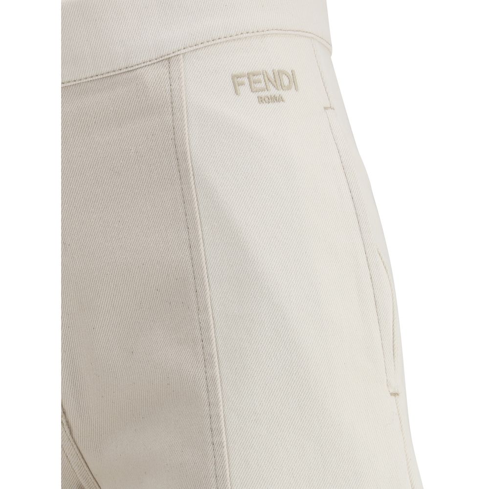 Fendi Cotton Pants Fendi Light Gray