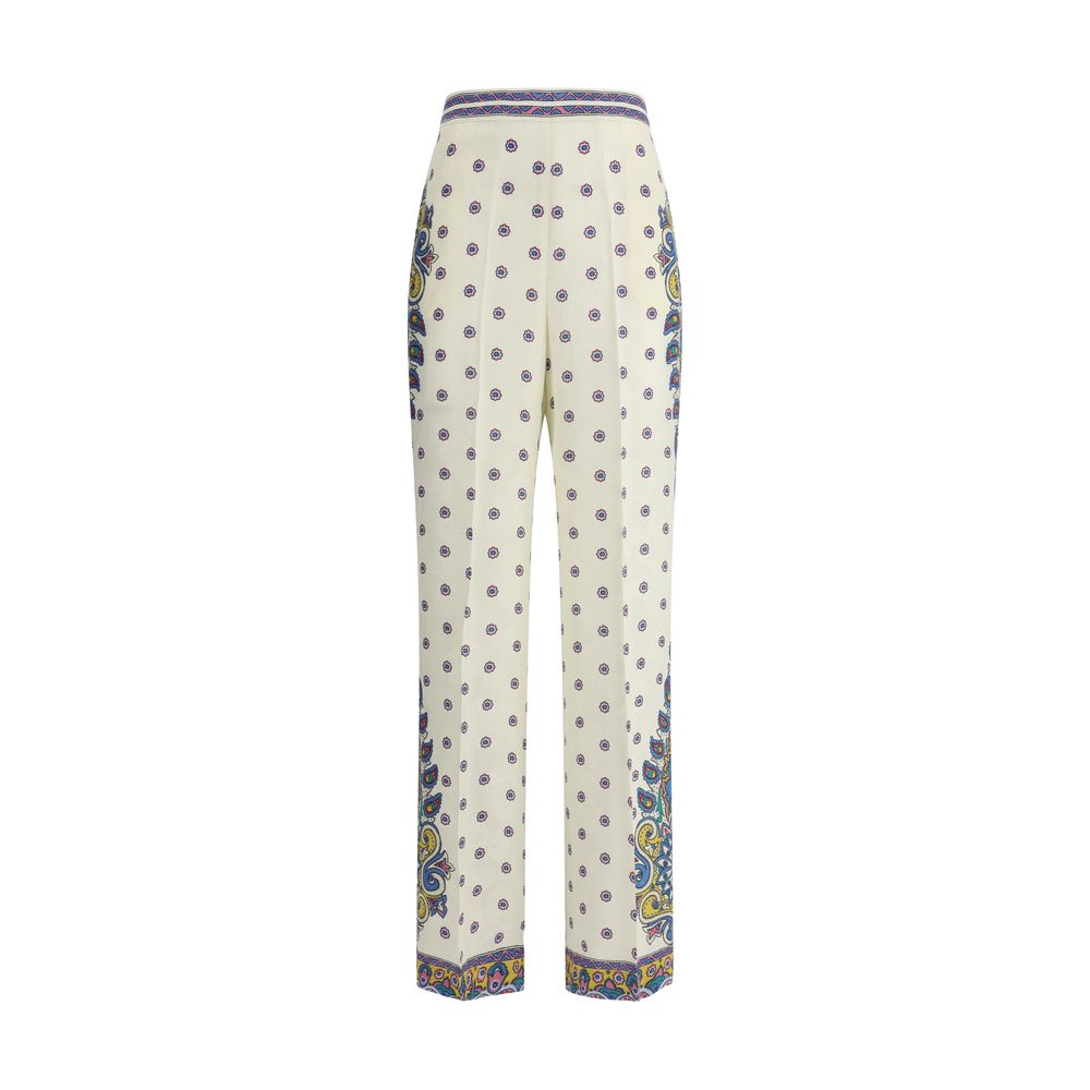 Etro Paisley Print Pants Etro Light Gray