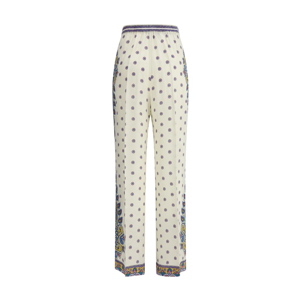 Etro Paisley Print Pants Etro Light Gray