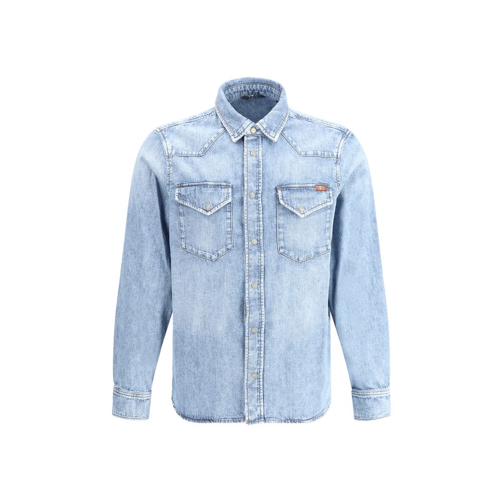 7FOR Western Shirt 7FOR Light Steel Blue