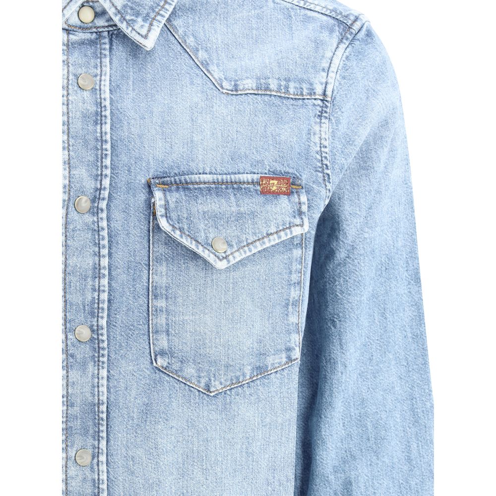 7FOR Western Shirt 7FOR Light Steel Blue