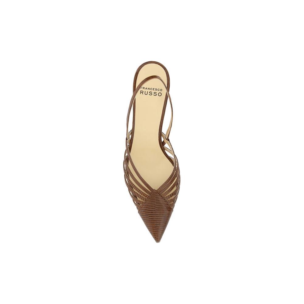 Francesco Russo Cut-out detail pumps Francesco Russo Tan