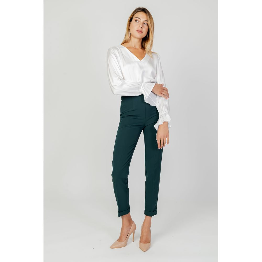 Sandro Ferrone Green Polyester Jeans & Pant Sandro Ferrone Light Gray