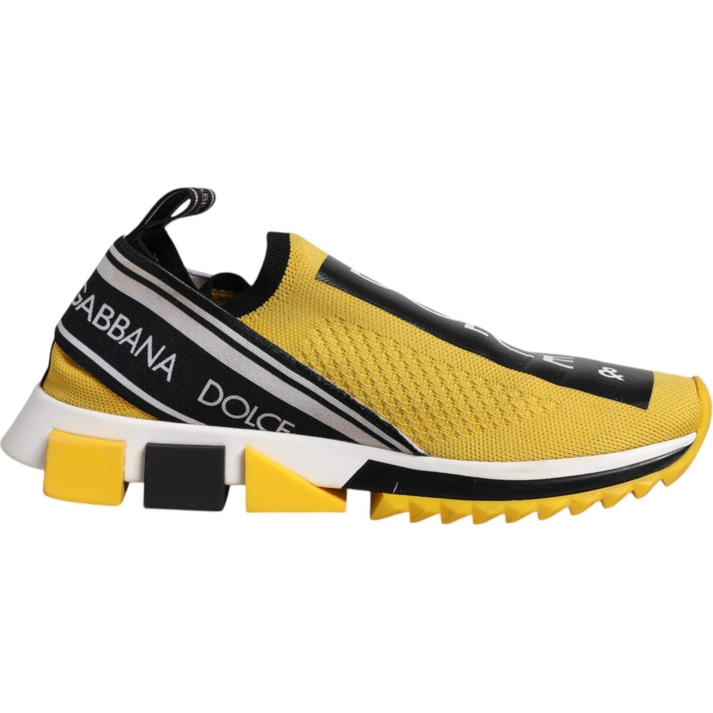 Dolce & Gabbana Yellow Black Slip On Sorrento Sneaker Shoes Dolce & Gabbana Black