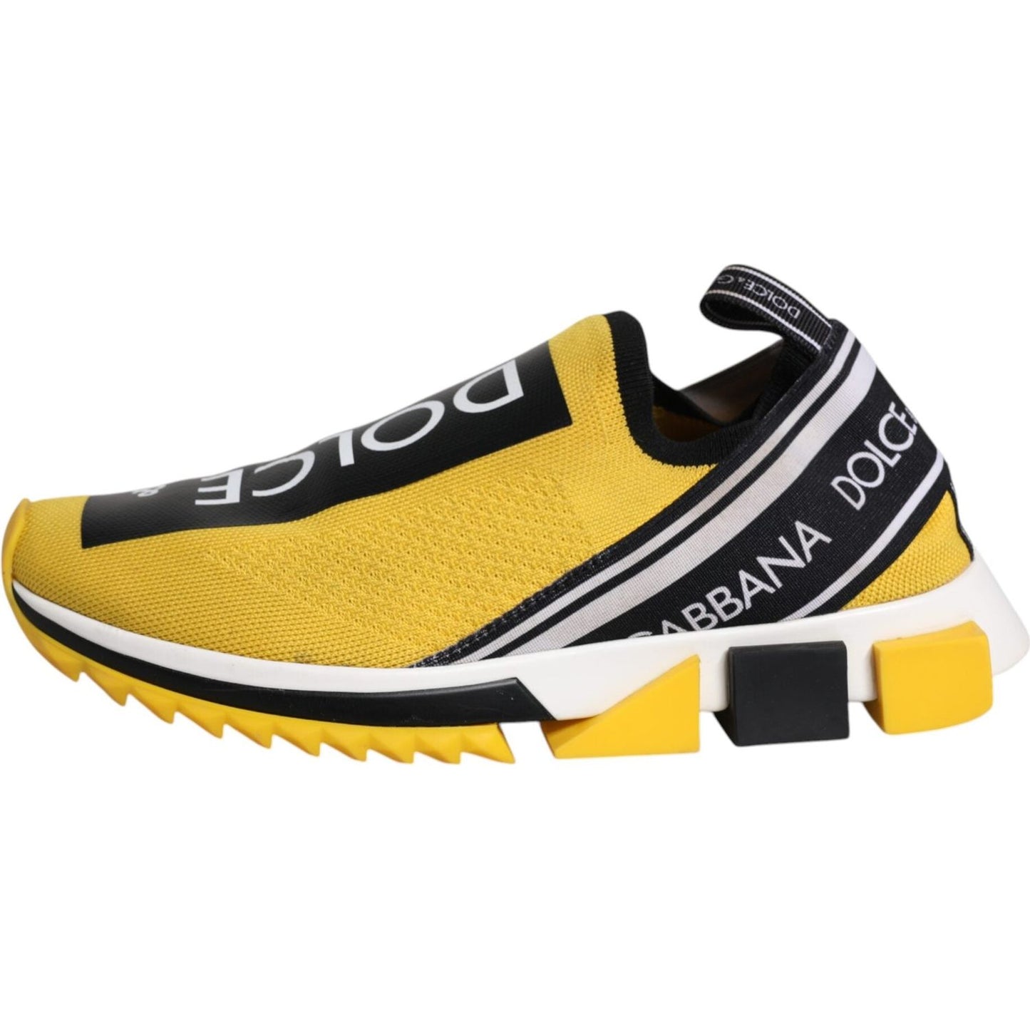 Dolce & Gabbana Yellow Black Slip On Sorrento Sneaker Shoes Dolce & Gabbana Goldenrod
