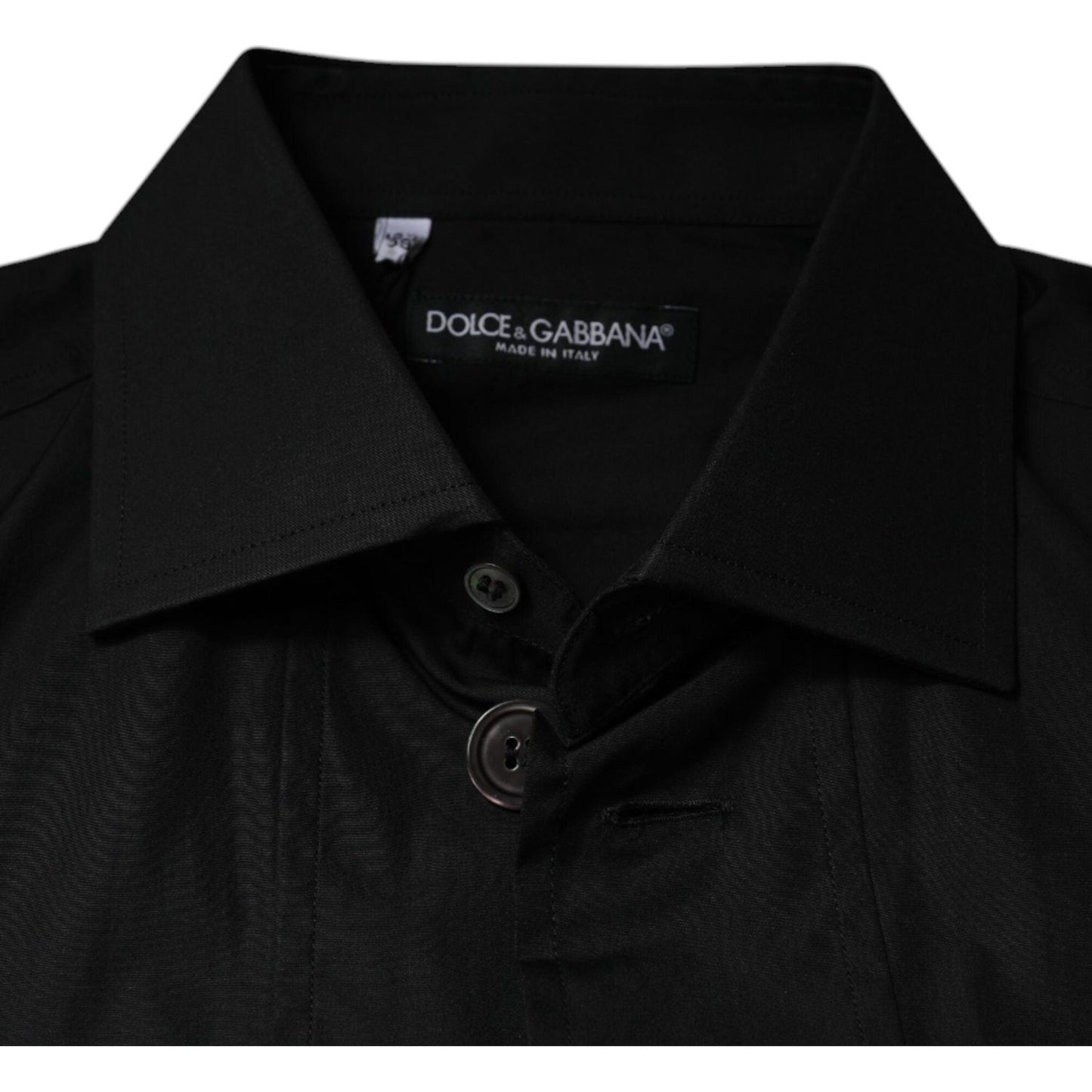 Dolce & Gabbana Black Cotton Formal Long Sleeves Dress Shirt Dolce & Gabbana Black