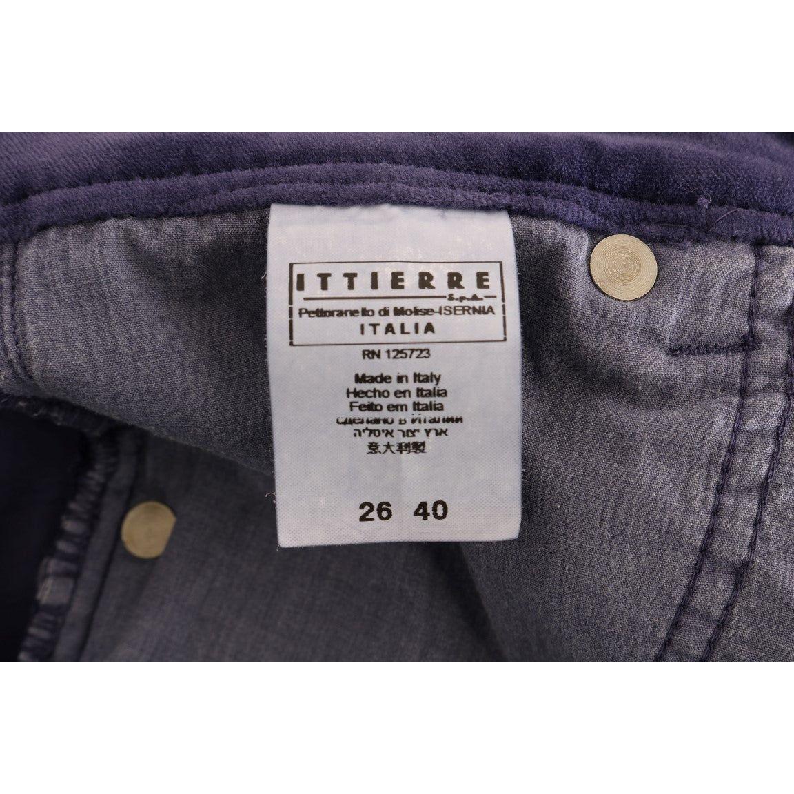 Ermanno Scervino Chic Purple Corduroy Bootcut Flare Pants Ermanno Scervino Dark Slate Gray