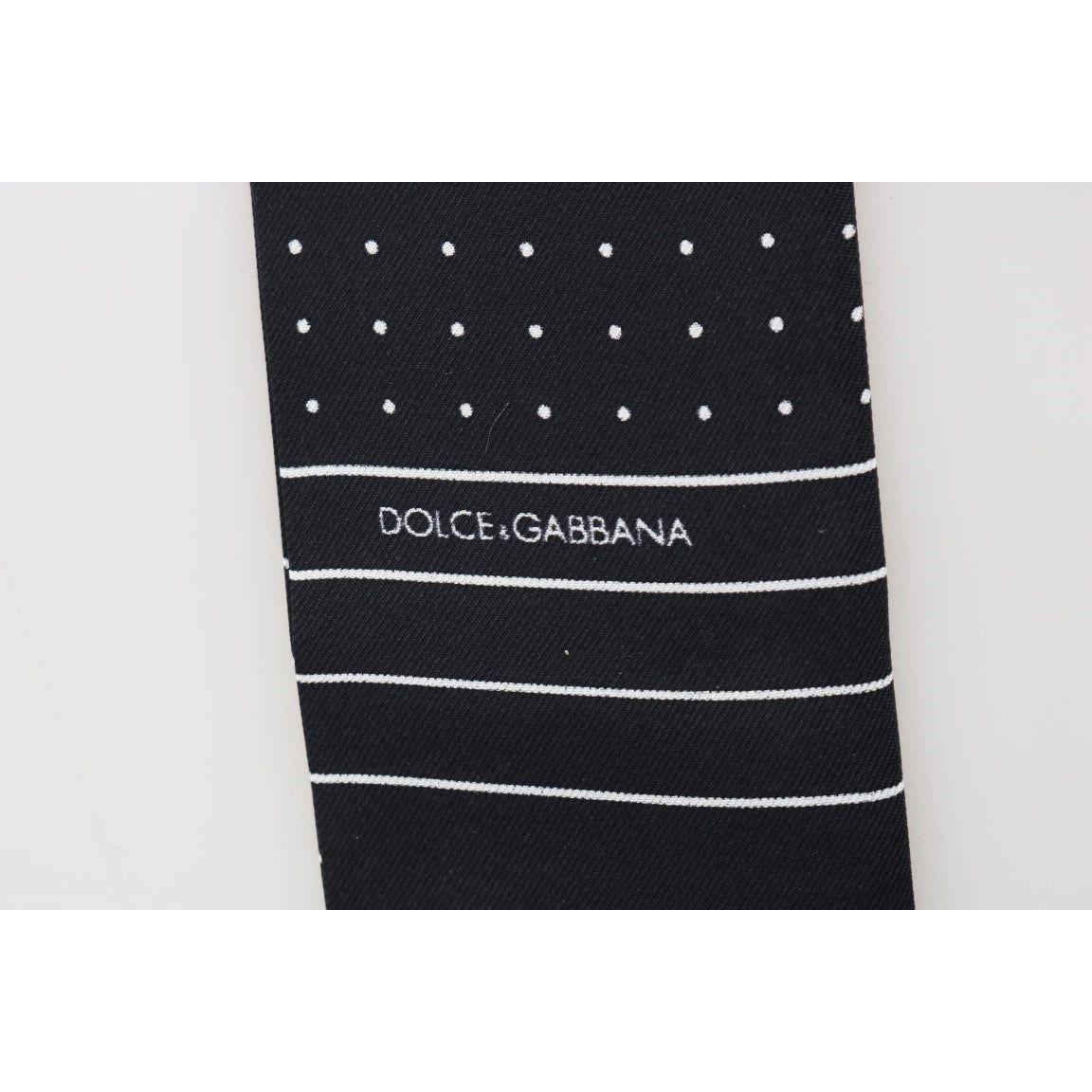 Dolce & Gabbana Elegant Silk Men's Tie Scarf Wrap Dolce & Gabbana Black