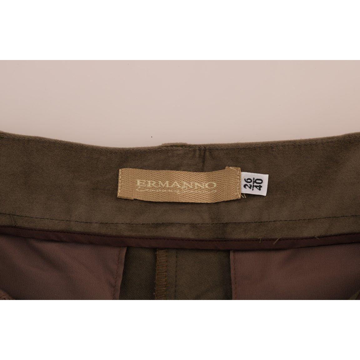Ermanno Scervino Brown Velvet Bermuda Shorts BYX1164-1