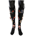 Dolce & Gabbana Black Stretch Carretto Crystal Socks SCS60-1