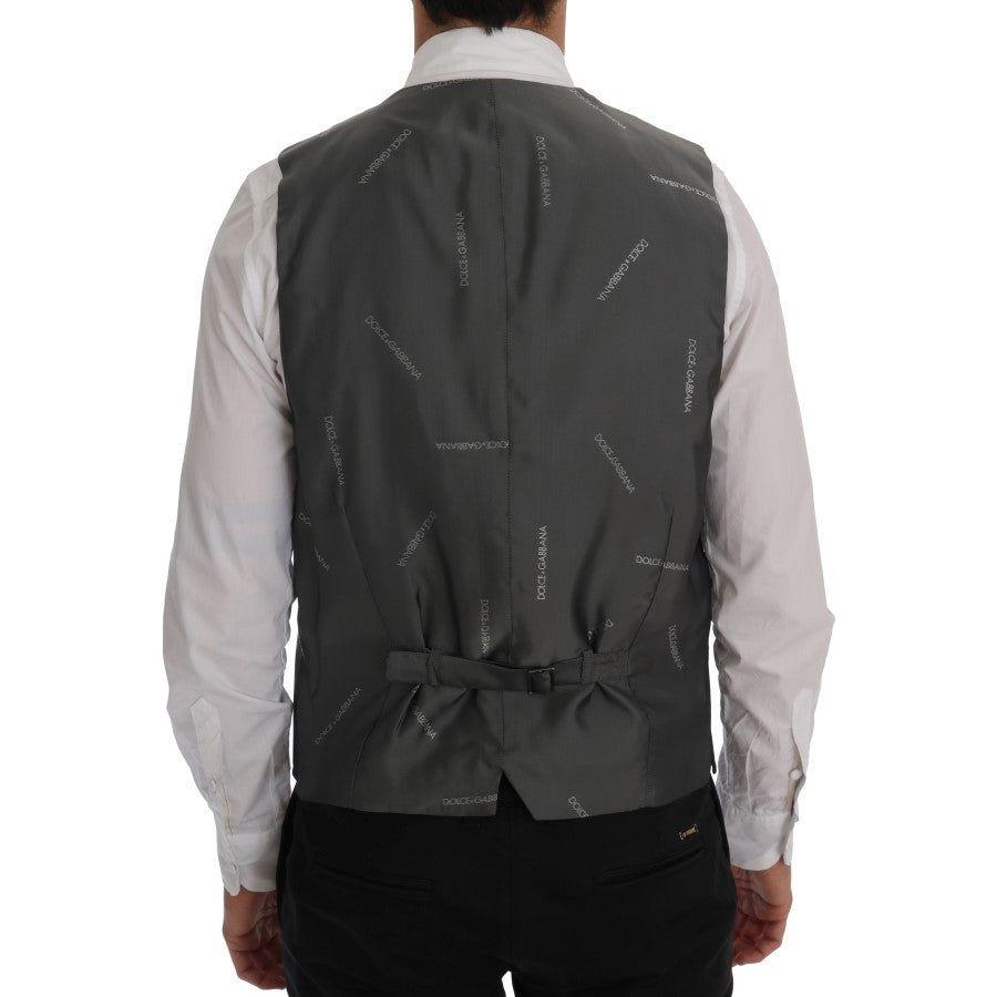 Dolce & Gabbana Elegant Gray Waistcoat Vest Dolce & Gabbana Dark Slate Gray