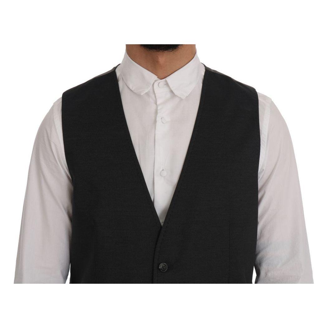 Dolce & Gabbana Elegant Gray Waistcoat Vest Dolce & Gabbana Gray