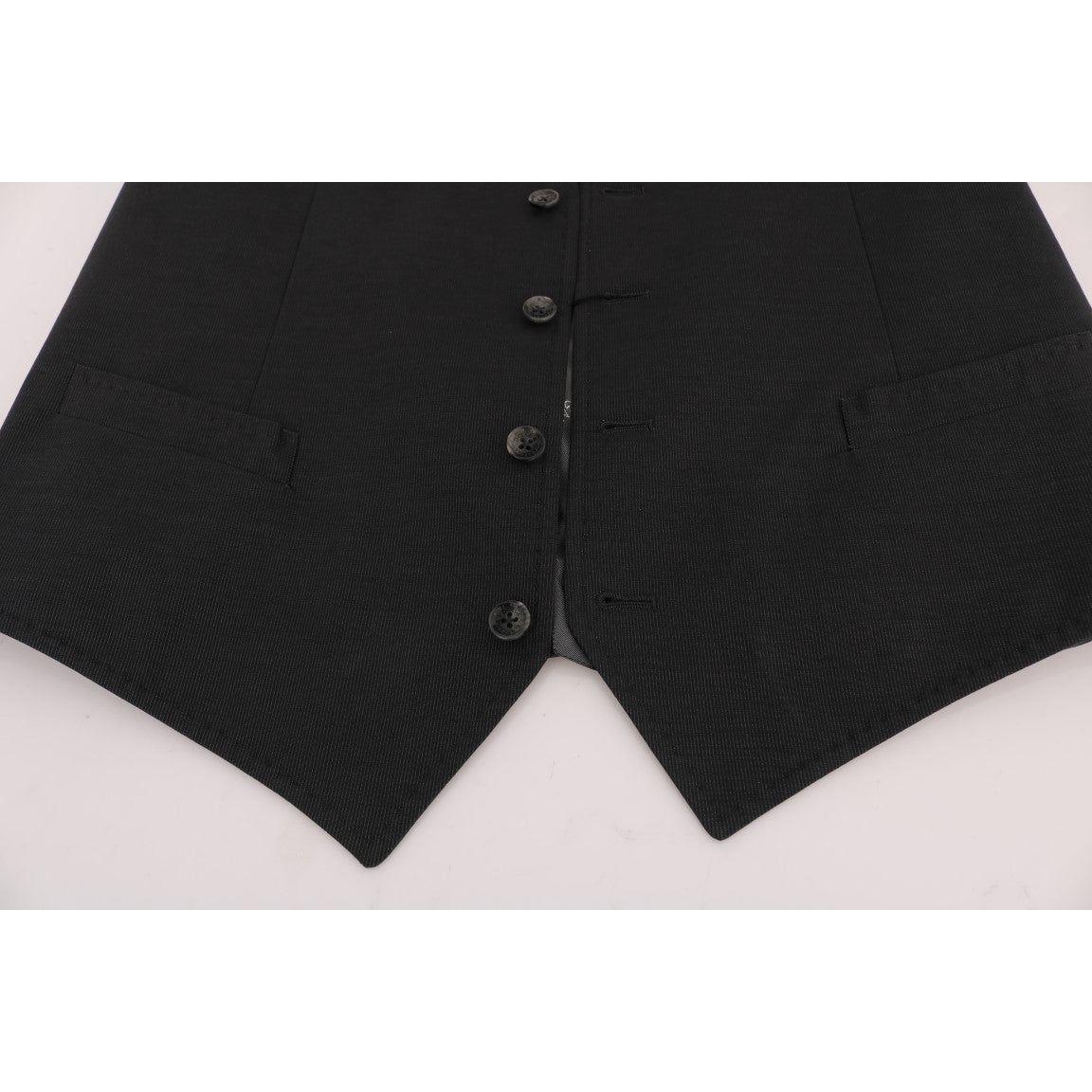 Dolce & Gabbana Elegant Gray Waistcoat Vest Dolce & Gabbana Light Gray