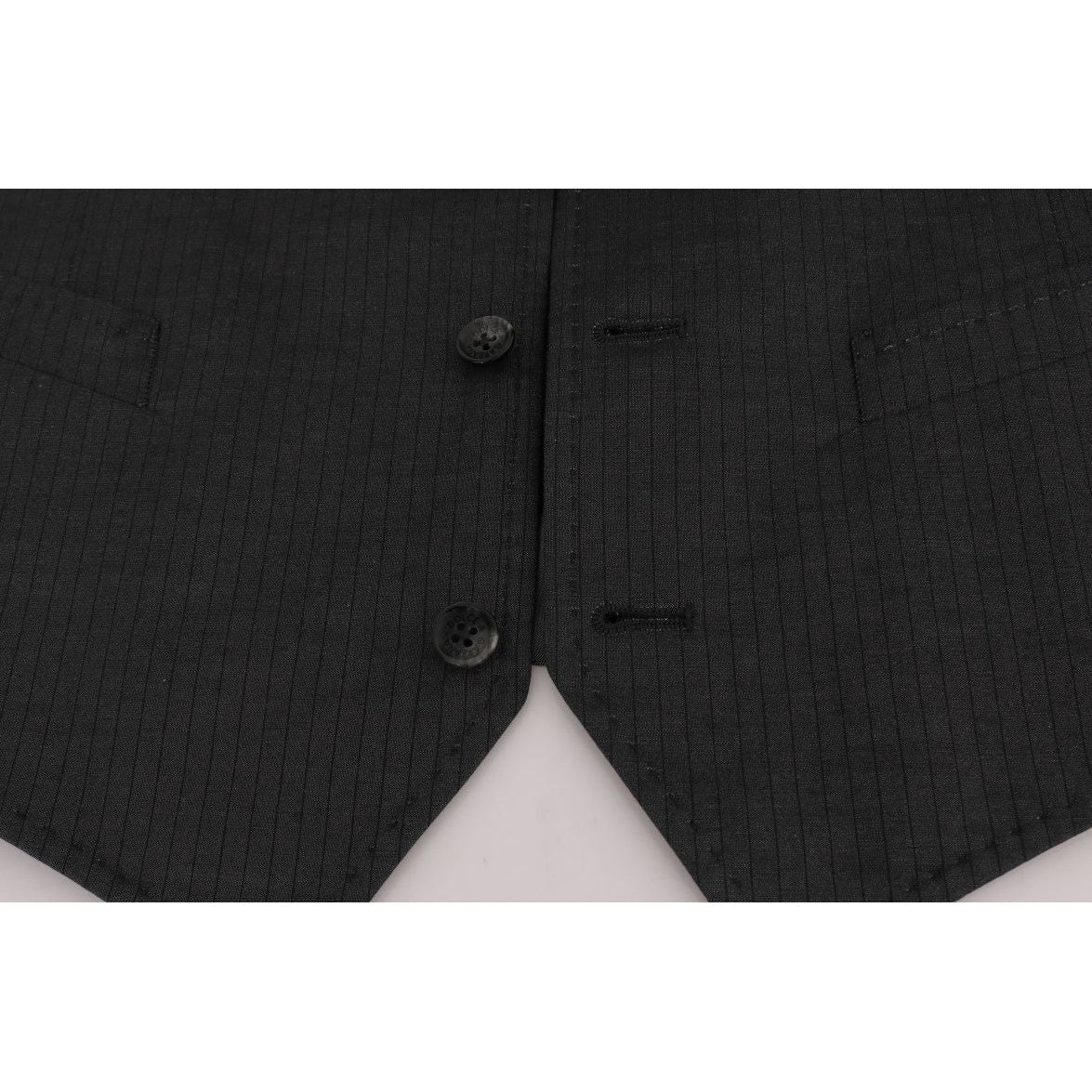 Dolce & Gabbana Sleek Gray Single-Breasted Waistcoat Vest Dolce & Gabbana Black