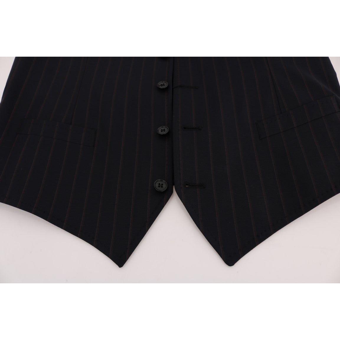 Dolce & Gabbana Elegant Striped Wool Blend Vest Waistcoat Dolce & Gabbana Light Gray