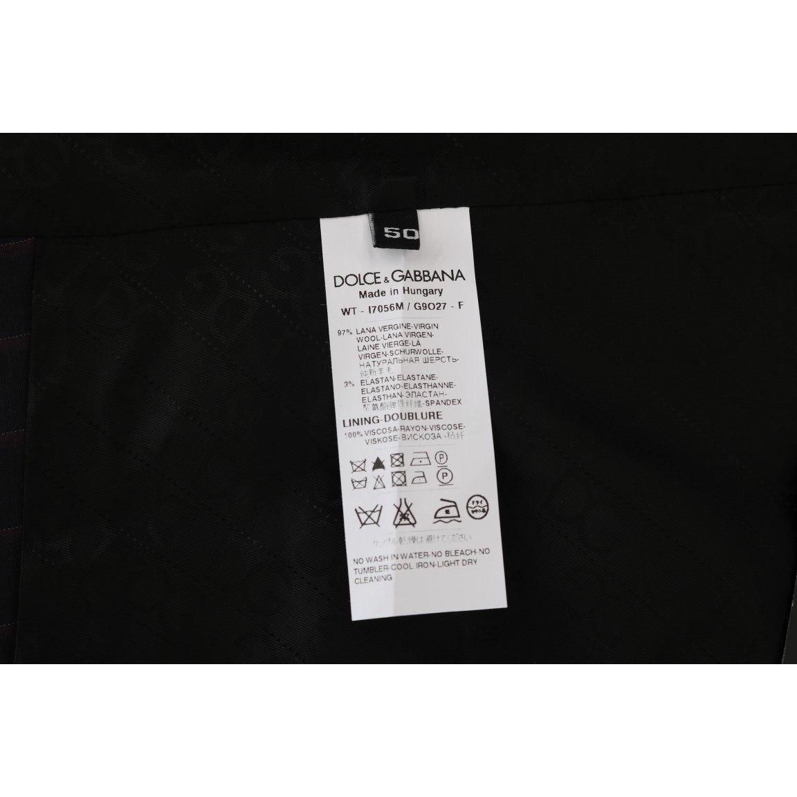 Dolce & Gabbana Elegant Striped Wool Blend Vest Waistcoat Dolce & Gabbana Light Gray