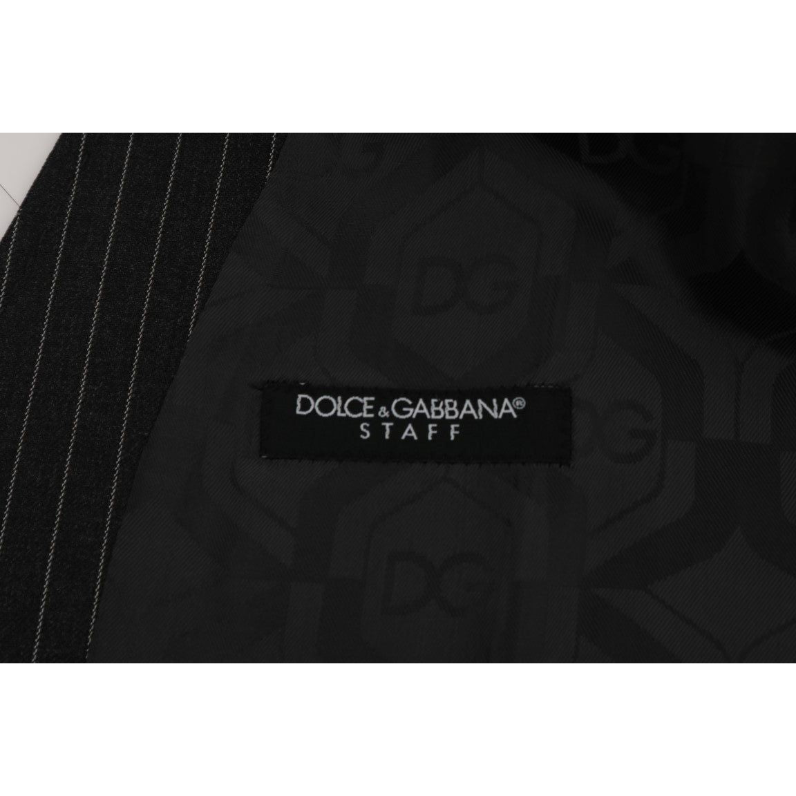 Dolce & Gabbana Elegant Gray Striped Vest Waistcoat Dolce & Gabbana Black