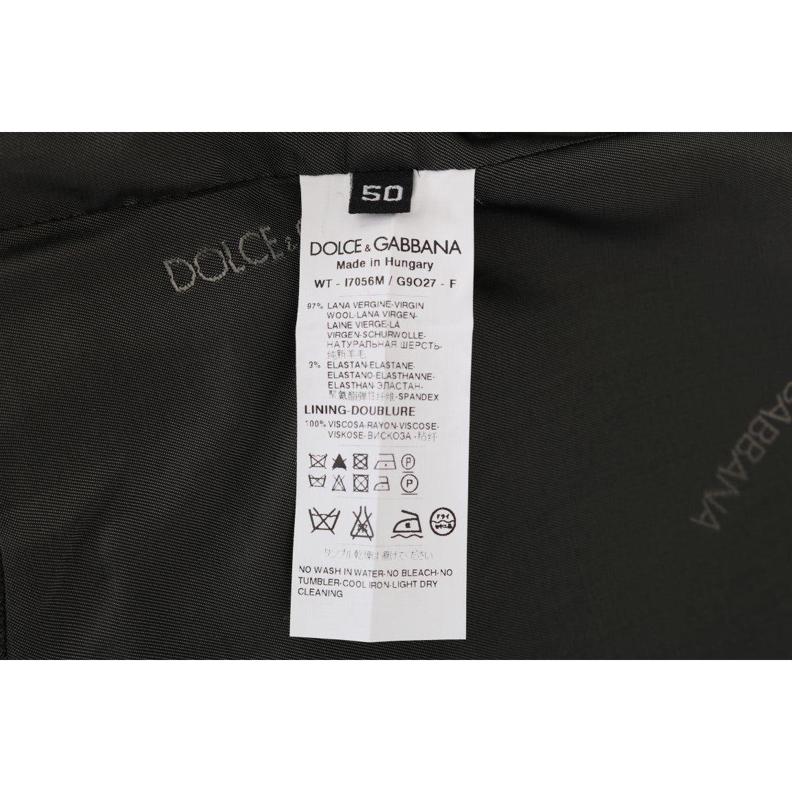 Dolce & Gabbana Elegant Gray Striped Single Breasted Vest Dolce & Gabbana Black