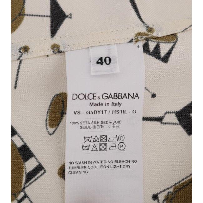 Dolce & Gabbana Exclusive Silk Casual Men's Shirt - JAZZ Motive Dolce & Gabbana Gray