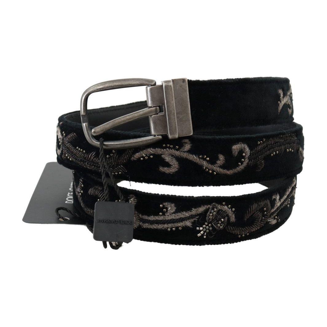 Dolce & Gabbana Elegant Black Cotton-Leather Men's Belt Belt Dolce & Gabbana Black