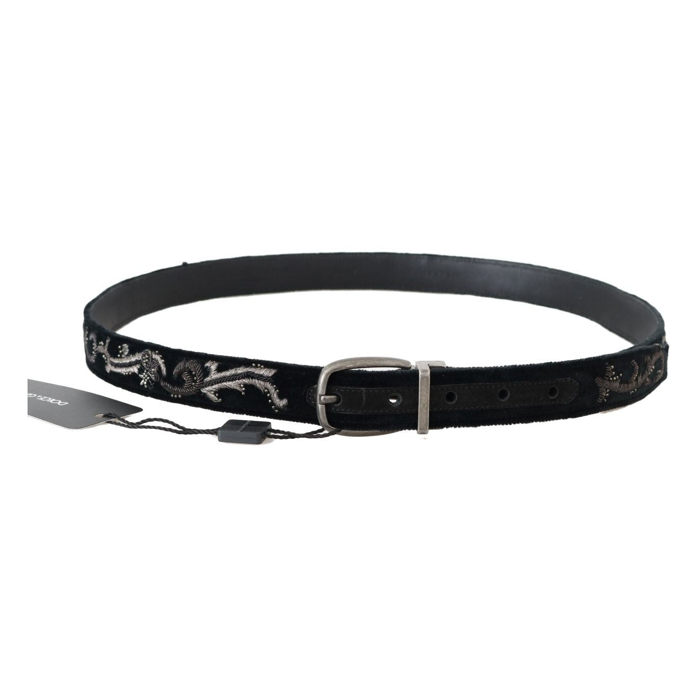 Dolce & Gabbana Elegant Black Cotton-Leather Men's Belt Belt Dolce & Gabbana Dark Slate Gray