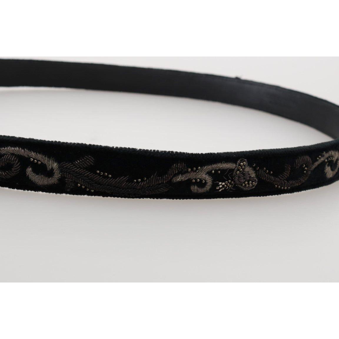 Dolce & Gabbana Elegant Black Cotton-Leather Men's Belt Belt Dolce & Gabbana Black