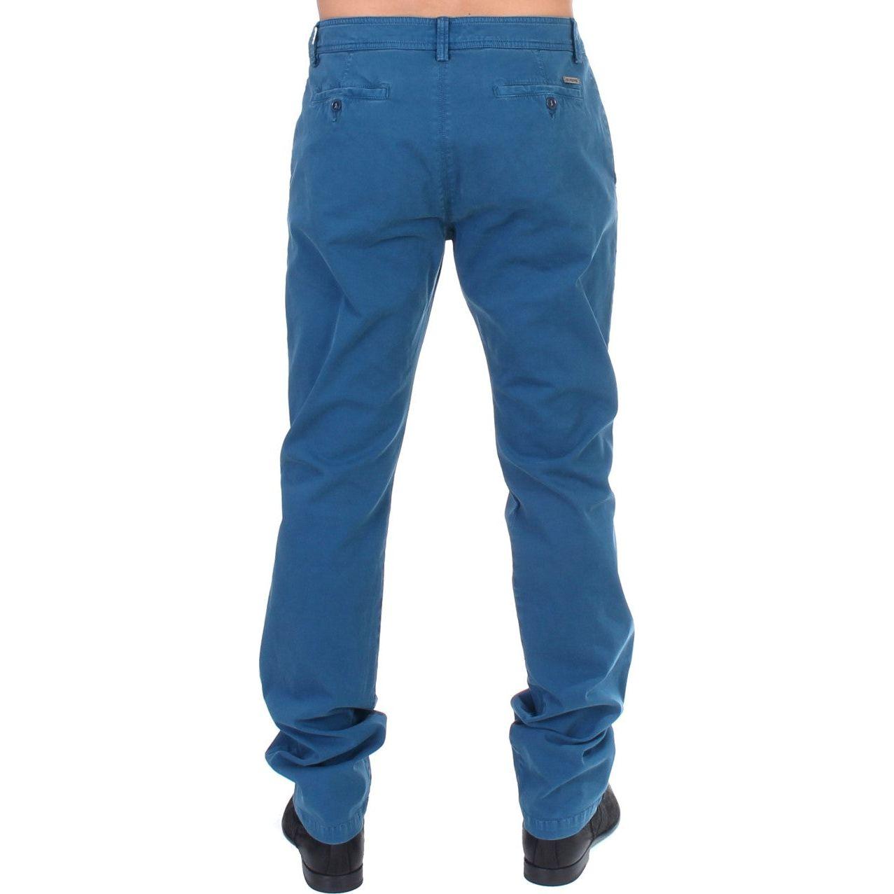 GF Ferre Elegant Straight Fit Cotton Chinos GF Ferre Dark Slate Blue