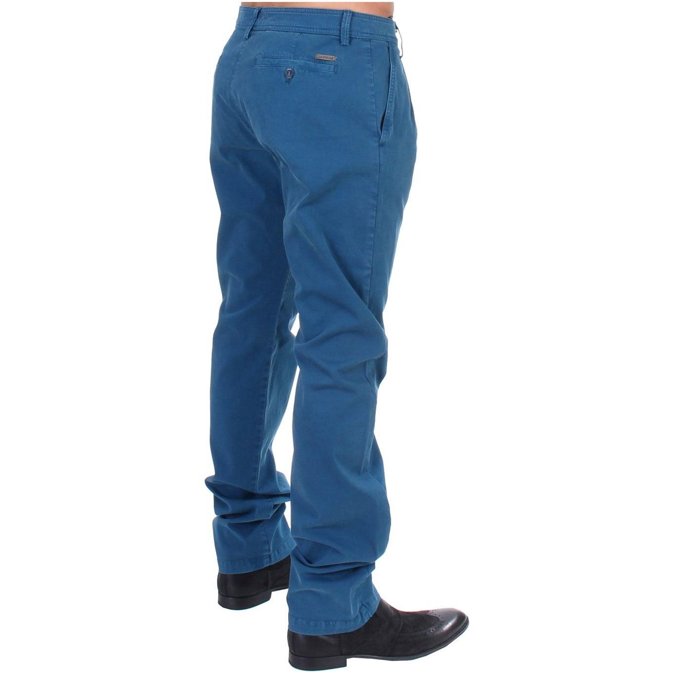 GF Ferre Elegant Straight Fit Cotton Chinos GF Ferre Dark Slate Blue