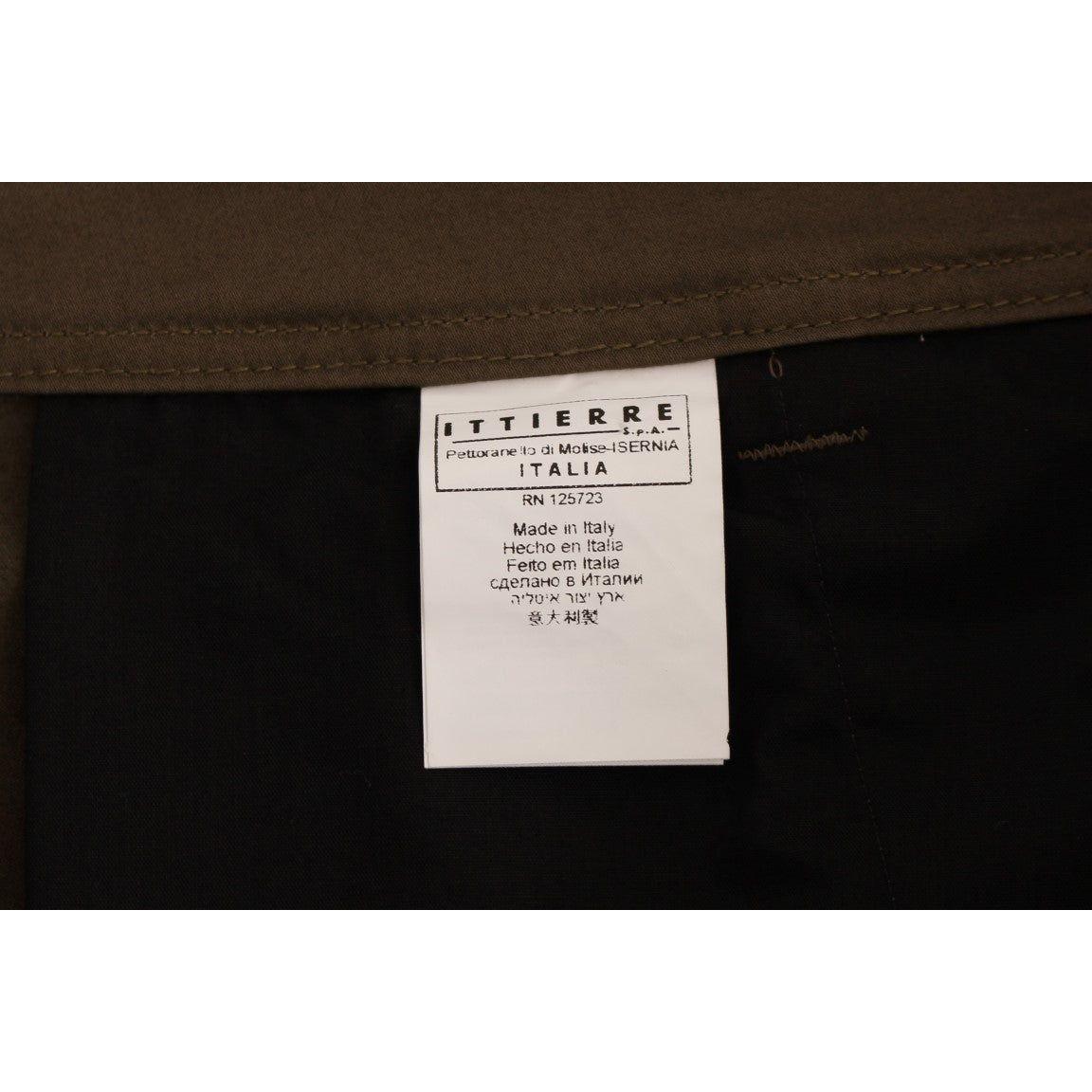 GF Ferre Elegant Green Comfort Straight Fit Pants GF Ferre Light Gray