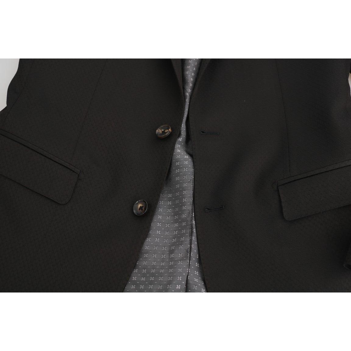 Dolce & Gabbana Elegant Brown Jacquard Martini Suit Suit Dolce & Gabbana Black