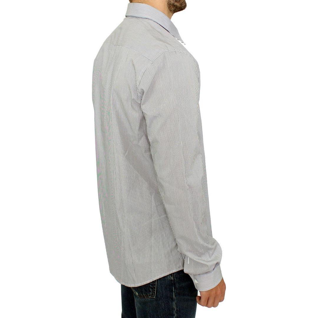 GF Ferre Chic Gray Striped Cotton Casual Shirt GF Ferre Gray