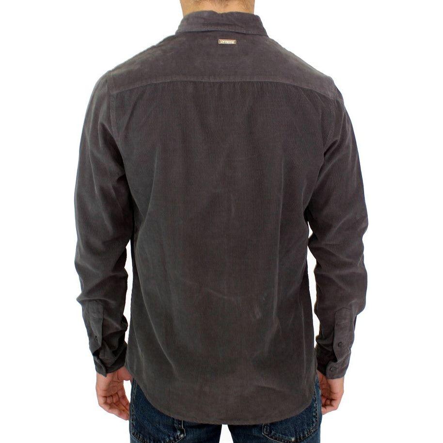 GF Ferre Chic Green Cotton Casual Men's Shirt GF Ferre Dark Slate Gray