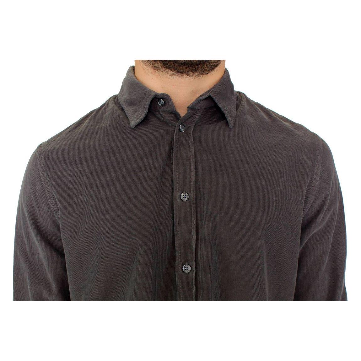GF Ferre Chic Green Cotton Casual Men's Shirt GF Ferre Dark Slate Gray