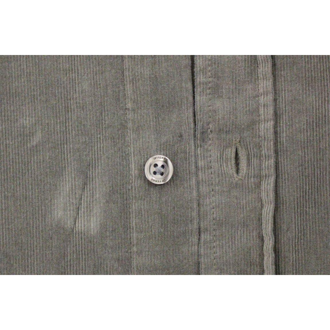 GF Ferre Chic Green Cotton Casual Men's Shirt GF Ferre Dim Gray