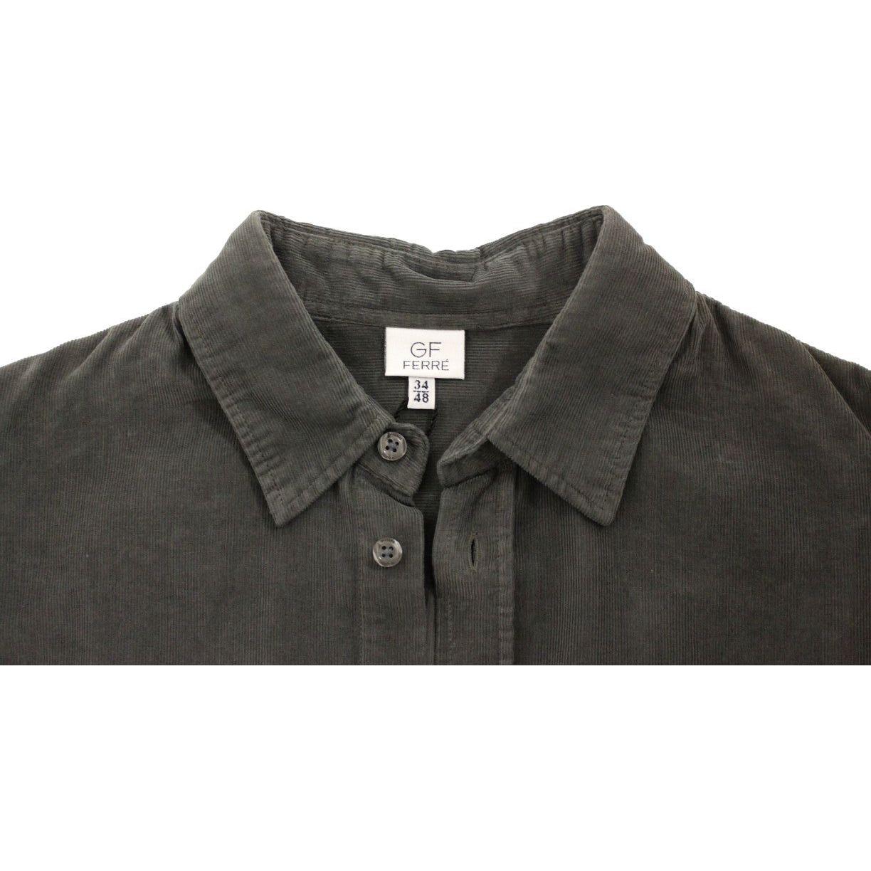 GF Ferre Chic Green Cotton Casual Men's Shirt GF Ferre Dark Slate Gray