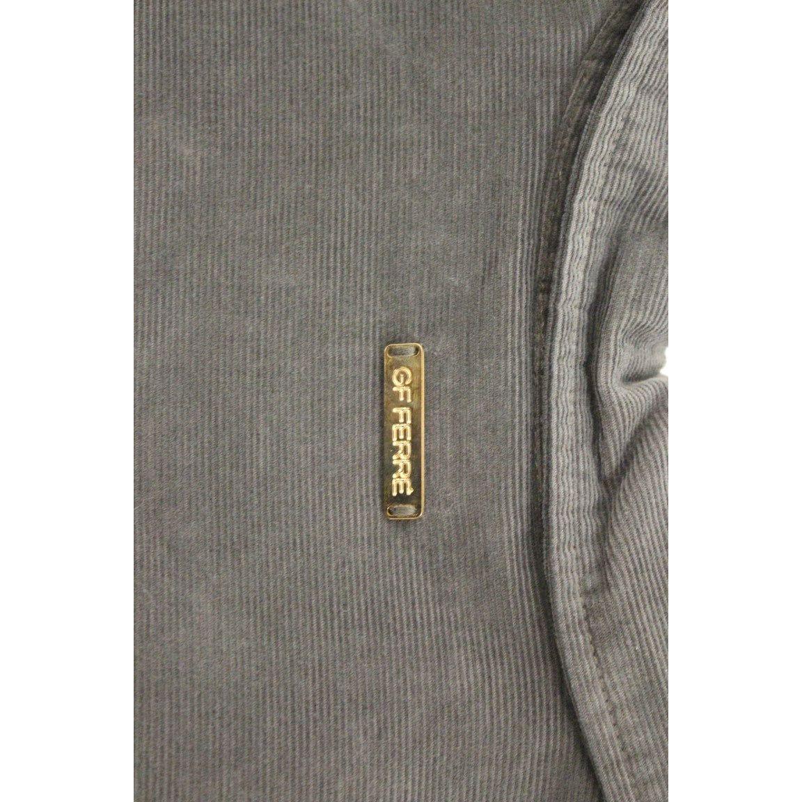 GF Ferre Chic Green Cotton Casual Men's Shirt GF Ferre Dim Gray