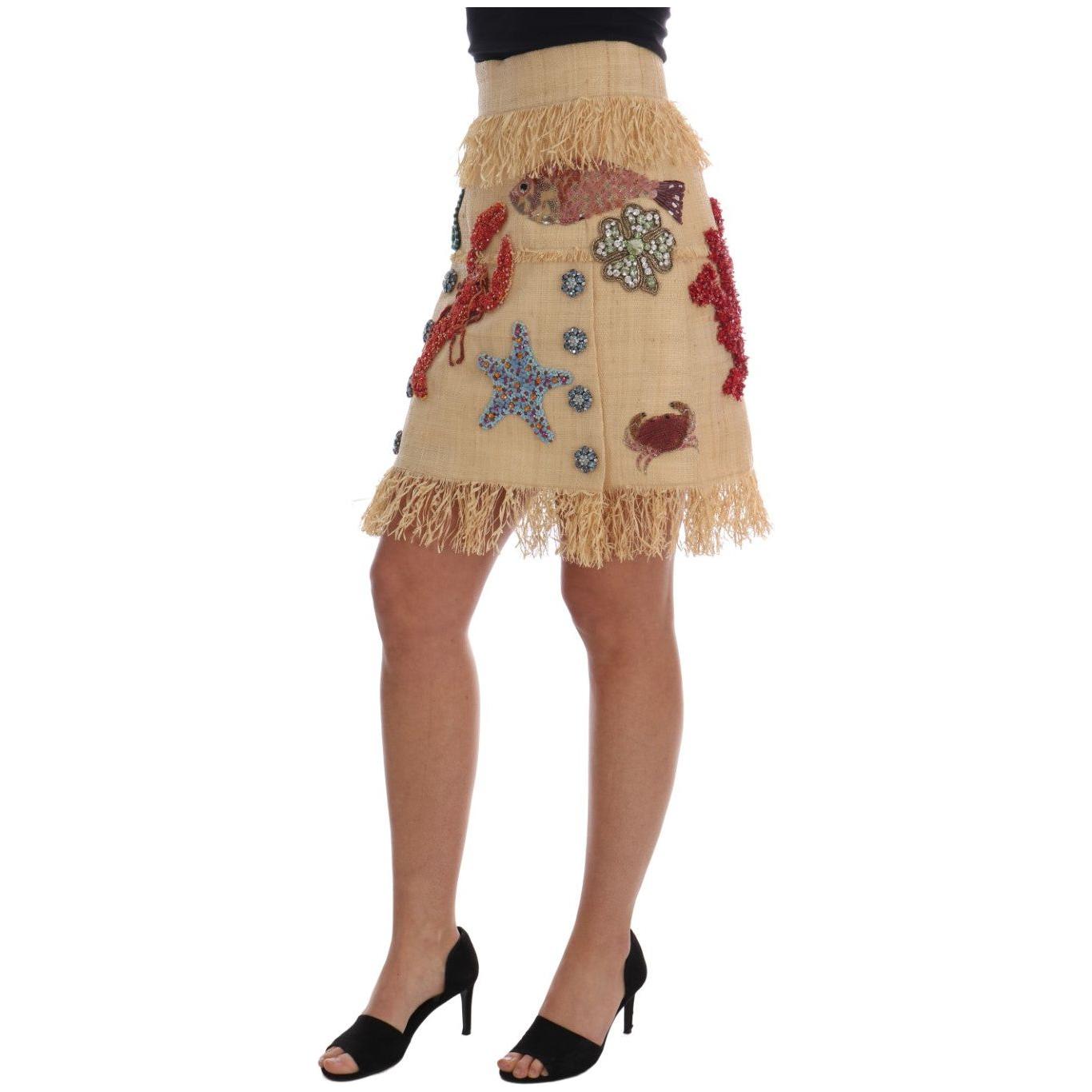 Dolce & Gabbana High-Waist Crystal-Embellished Skirt Dolce & Gabbana Rosy Brown