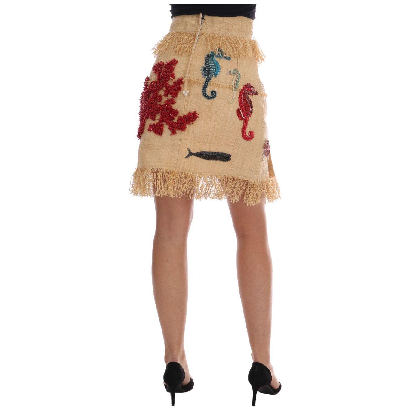 Dolce & Gabbana High-Waist Crystal-Embellished Skirt Dolce & Gabbana Rosy Brown