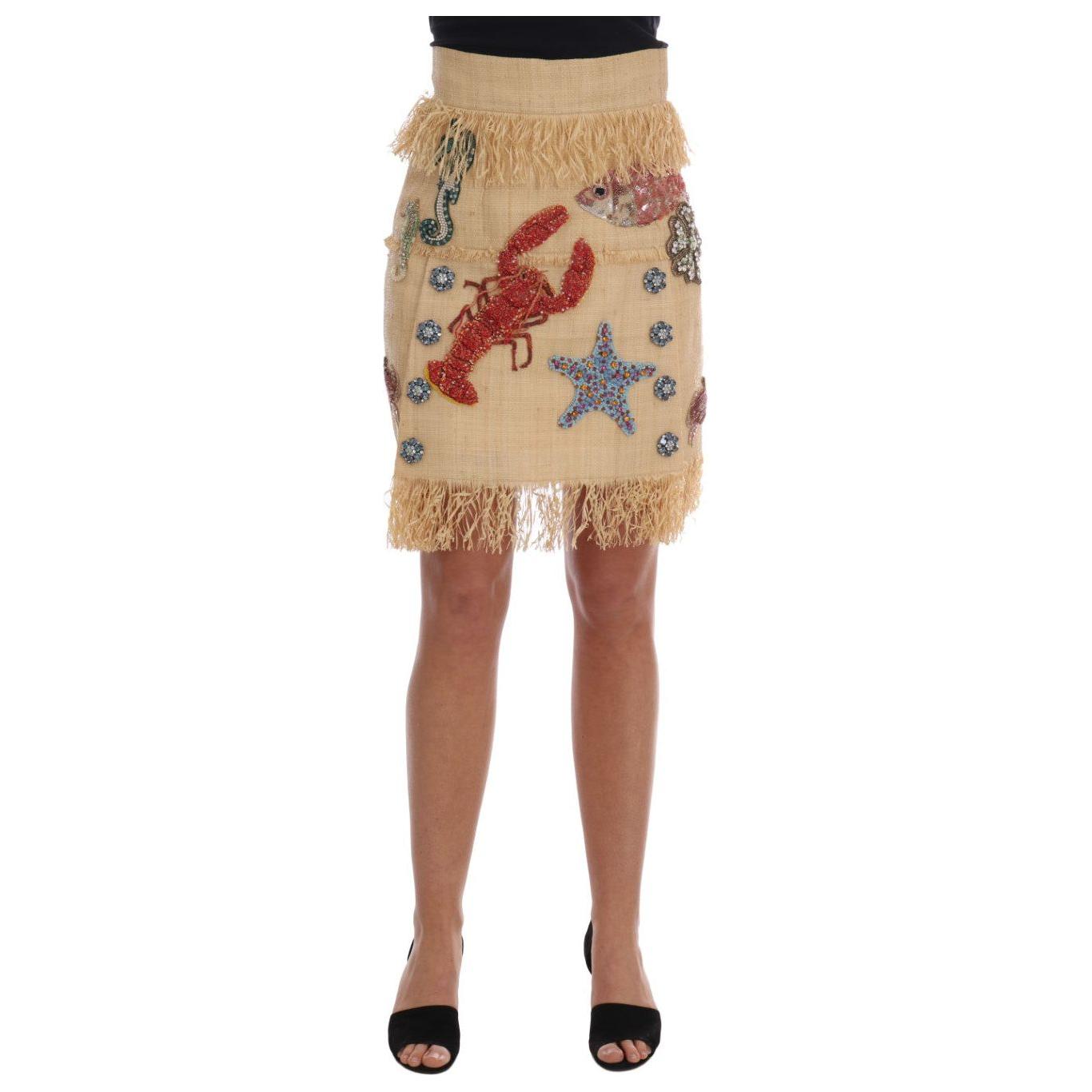 Dolce & Gabbana High-Waist Crystal-Embellished Skirt Dolce & Gabbana Rosy Brown