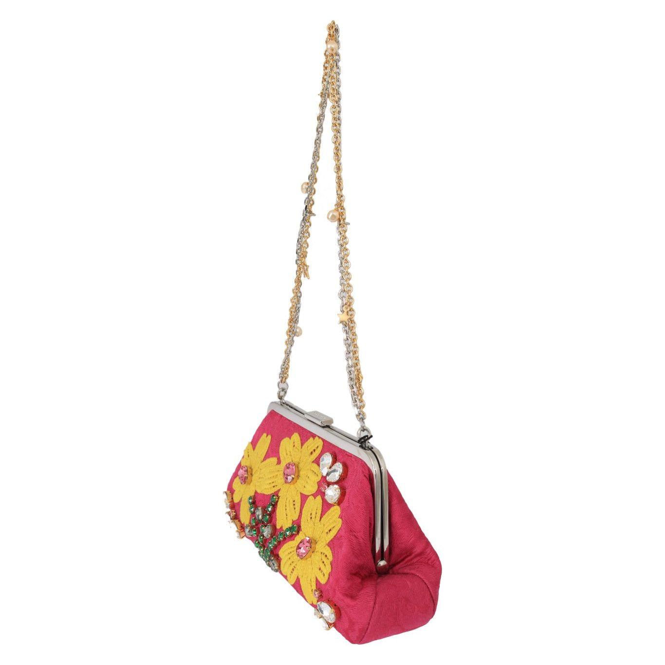 Dolce & Gabbana Elegant Evening Party Clutch in Pink Dolce & Gabbana Dark Khaki