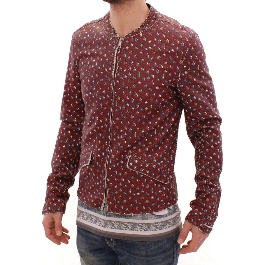 Dolce & Gabbana Exclusive Boxer Print Bordeaux Leather Jacket Coats & Jackets Dolce & Gabbana Dark Olive Green